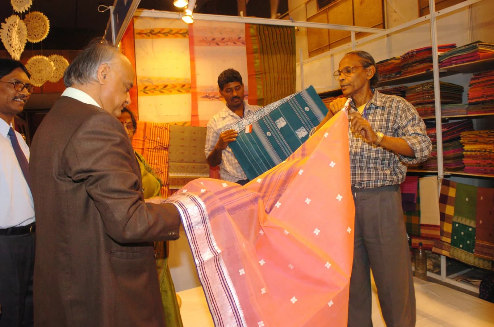 Handloom cotton sarees from Bengal on display at a Spring Festival exhibition, New Delhi, 2006