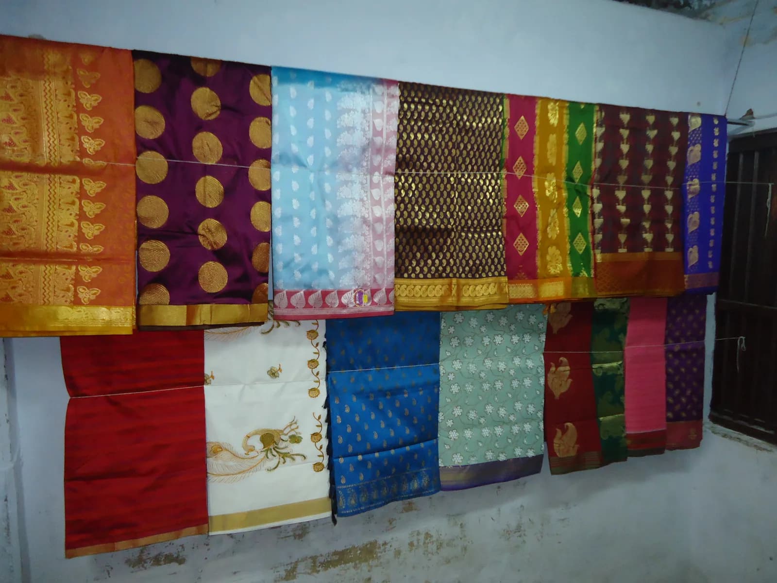 A Kanchipuram silk saree with a contrast zari border