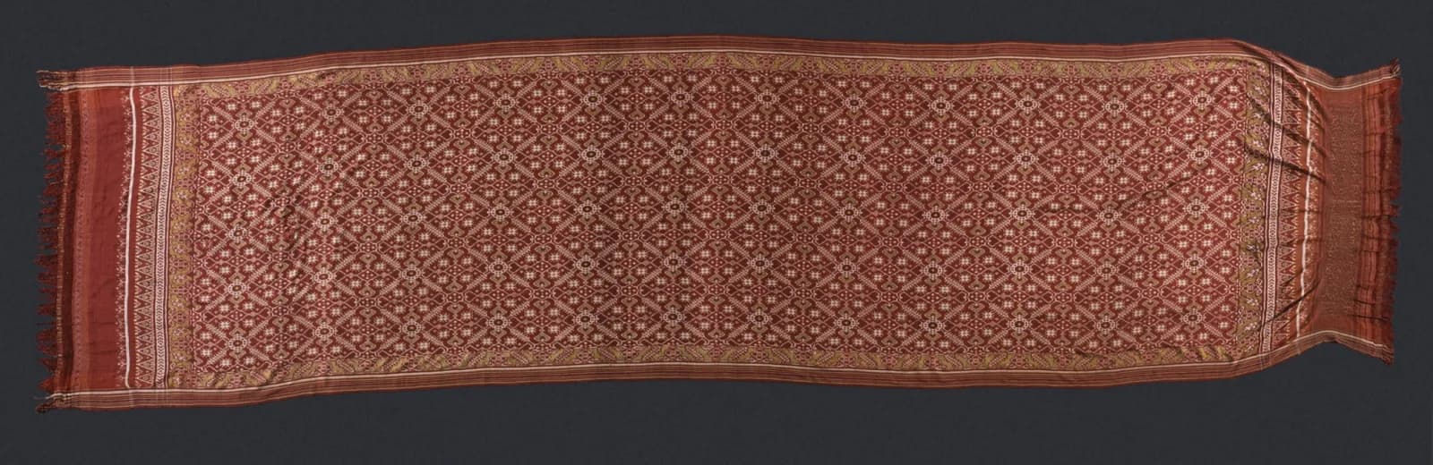 A woman's wedding sari from Patan, Gujarat, woven in the double ikat Patola technique